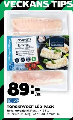 Royal Greenland - Torskryggfilé 3-PACK