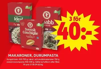 MAKARONER, DURUMPASTA