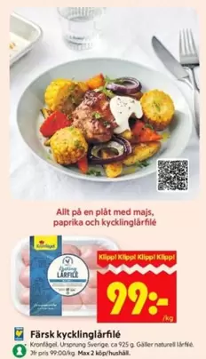 Färsk kycklinglårfilé