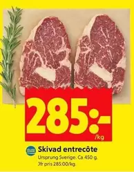 Skivad entrecôte