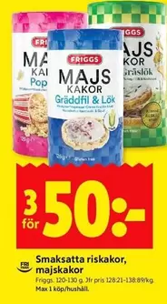 friggs - Smaksatta riskakor, majskakor