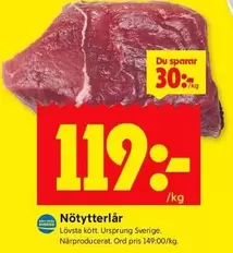 Nötytterlår