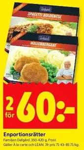 Familjen Dafgård - Enportionsrätter