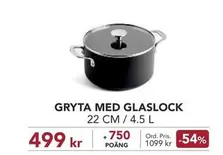 GRYTA MED GLASLOCK