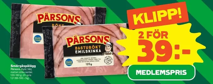 Pärsons - Smörgåspålägg