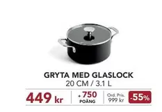 GRYTA MED GLASLOCK