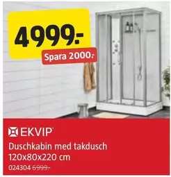 Duschkabin med takdusch