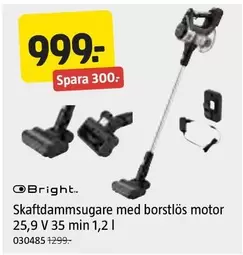 Skaftdammsugare med borstlös motor