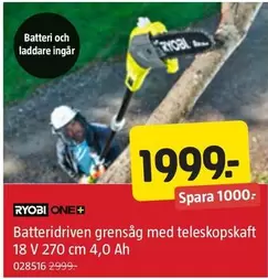 Batteridriven grensåg med teleskopskaft