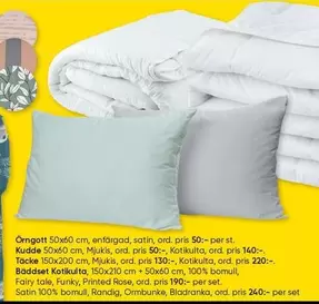 Rose - Orngott, Kudde, Täcke, Bäddset