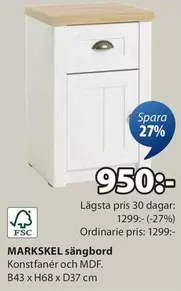 MARKSKEL sängbord