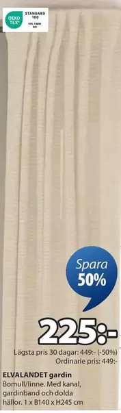 ELVALANDET gardin