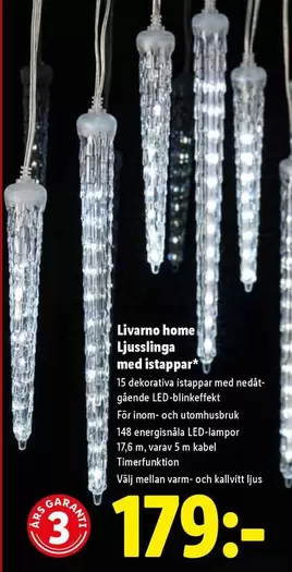 Ljusslinga med istappar