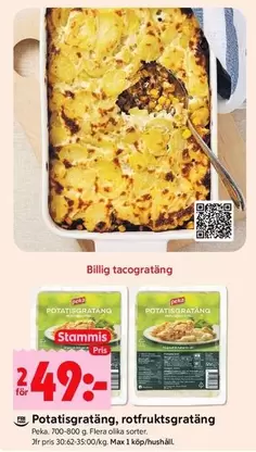 Peka - Potatisgratäng, rotfruktsgratäng