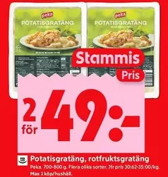 Peka - Potatisgratäng, rotfruktsgratäng