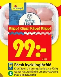 Kronfågel - Färsk kycklinglårfilé