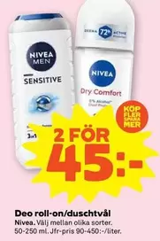 Nivea - Deo roll-on/duschtvål