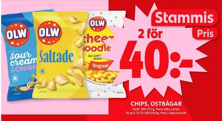 OLW - CHIPS, OSTBAGAR