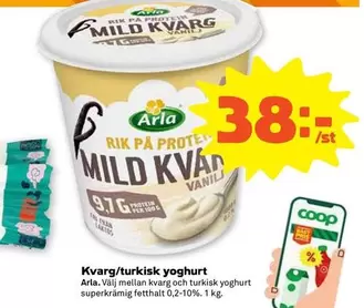 Arla - Kvarg/turkisk yoghurt