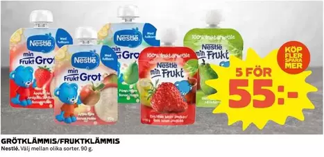 Nestlé - GRÖTKLÄMMIS/FRUKTKLÄMMIS