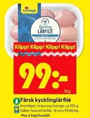 Kronfågel - Färsk kycklinglårfilé