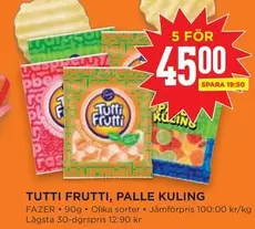 Fazer - TUTTI FRUTTI, PALLE KULING