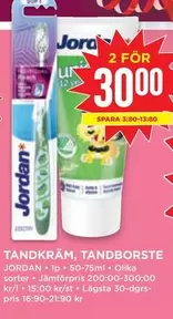 jordan - TANDKRÄM, TANDBORSTE