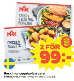 Mer - Kycklingnuggets/-burgare