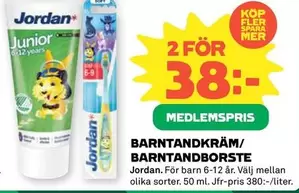 jordan - BARNTANDKRÄM/BARNTANDBORSTE