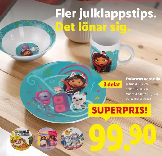Frokostset av porslin