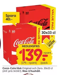 coca-cola - läsk Original och Zero