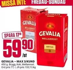 gevalia - MAX 3/KUND