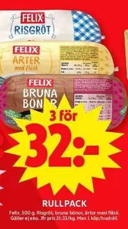 Felix - Risgröt, bruna bönor, ärtor med fläsk