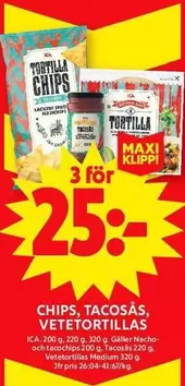 CHIPS, TACOSAS, VETETORTILLAS