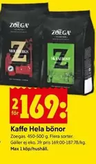 Zoegas - Kaffe Hela bönor