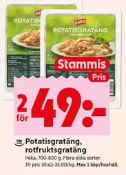 Peka - Potatisgratäng, rotfruktsgratäng