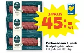 Ingelsta kalkon - Kalkonbacon 3-pack