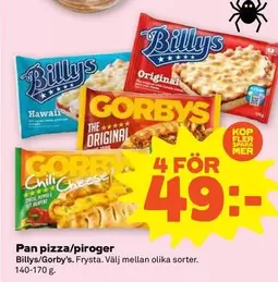 Billys - Pan pizza/piroger