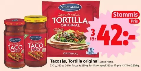 Santa Maria - Tacosås, Tortilla original
