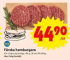 Färska hamburgare