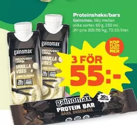Gainomax - Proteinshake/bars