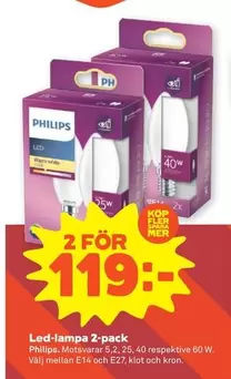 philips - Led-lampa 2-pack