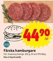 Färska hamburgare