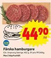 Färska hamburgare