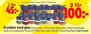 Santa Maria - Kryddor små glas