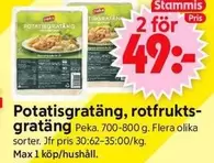 Peka - Potatisgratäng, rotfrukts-gratäng