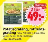 Peka - Potatisgratäng, rotfruktsgratäng