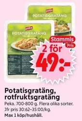 Peka - Potatisgratäng, rotfruktsgratäng