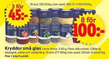 Santa Maria - Kryddor små glas