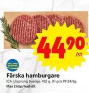 Färska hamburgare